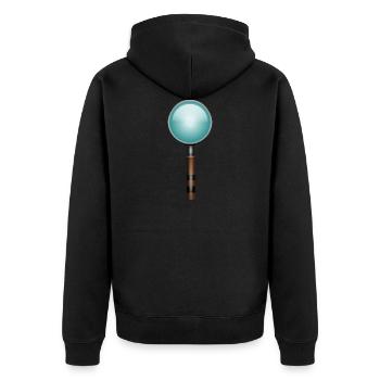 magnifying glass - Unisex Premium Organic Zip Hoodie - black - Back - Nico (187cm)