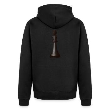 König Schach Figur - Unisex Premium Bio Zip Hoodie - Schwarz - Hinten - Nico (187cm)