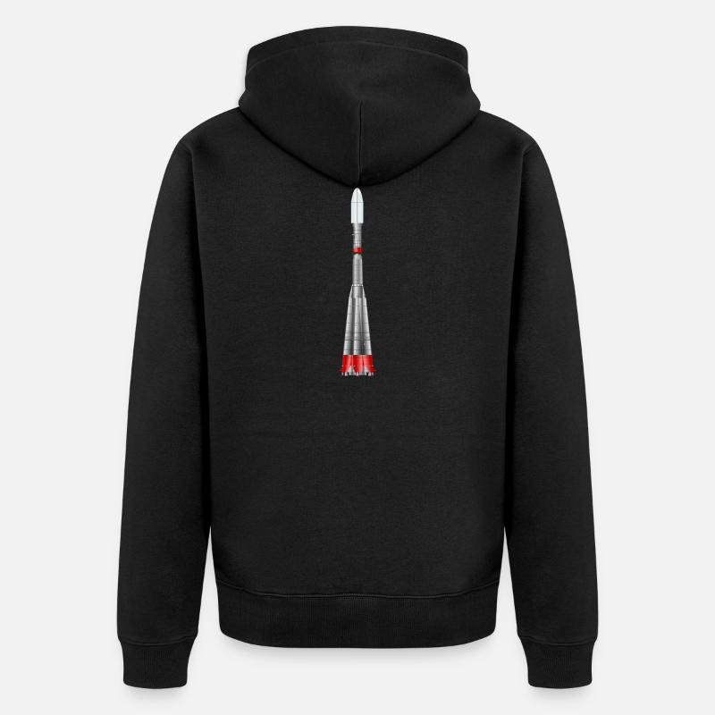 fusée Soyouz - Veste à capuche bio Premium Unisexe - noir