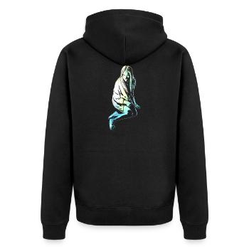 Ice girl - Unisex Premium Organic Zip Hoodie - black - Back - Nico (187cm)
