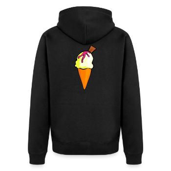 ice cream ice cream restaurant ice cream sundae17 - Unisex Premium Organic Zip Hoodie - black - Back - Nico (187cm)