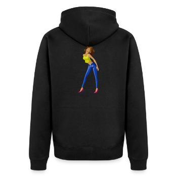 ballerina ballett dance dancer tanz taenzer yoga60 - Unisex Premium Bio Zip Hoodie - Schwarz - Hinten - Nico (187cm)