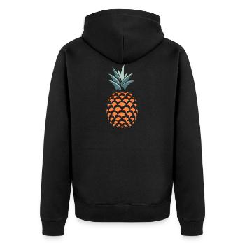 3D pineapple - Unisex Premium Organic Zip Hoodie - black - Back - Nico (187cm)