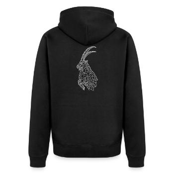 Capricorne blanc - Veste à capuche bio Premium Unisexe - noir - Dos - Nico (187cm)