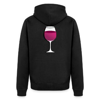 Verre au vin rouge - Veste à capuche bio Premium Unisexe - noir - Dos - Nico (187cm)