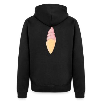 Ice Cream / Crème glacée / crème glacée molle - Veste à capuche bio Premium Unisexe - noir - Dos - Nico (187cm)
