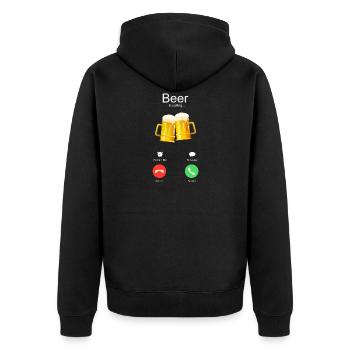 The beer calls time for beer - Unisex Premium Organic Zip Hoodie - black - Back - Nico (187cm)