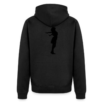 Flying Woman - Unisex Premium Organic Zip Hoodie - black - Back - Nico (187cm)