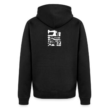 Sewing Sewing Shirt Yarn Sewing Sew funny tailor - Unisex Premium Organic Zip Hoodie - black - Back - Nico (187cm)