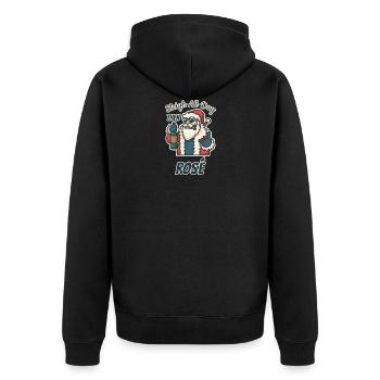 Weihnachten Santa Alkohol Trinken Party Geschenk - Unisex Premium Bio Zip Hoodie - Schwarz - Hinten - Nico (187cm)