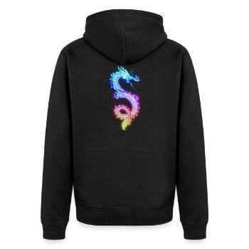 Dragon chinois - Veste à capuche bio Premium Unisexe - noir - Dos - Nico (187cm)