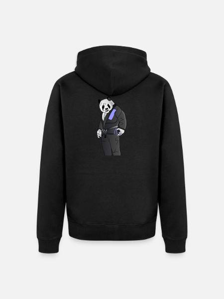 Karate Panda Judo Ju Jutsu Geschenk Gürtel Dan MMA - Unisex Premium Bio Zip Hoodie - Schwarz