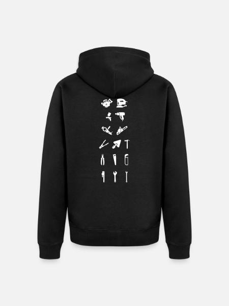 Työkalut yleismies työmaa - Premium unisex luomu-huppari vetoketjulla - musta