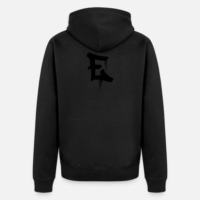 lettre E Graffiti - Veste à capuche bio Premium Unisexe - noir