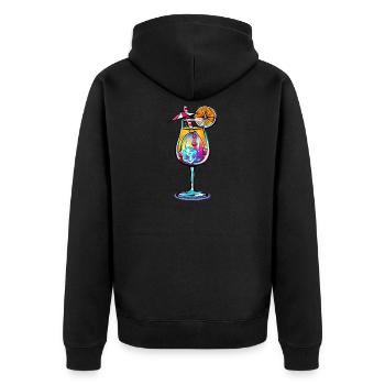 Tequila + Sunfish = Tequila Sunfish - Unisex Premium Organic Zip Hoodie - black - Back - Nico (187cm)