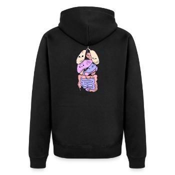 Organe Anatomie biologie - Unisex Premium Bio Zip Hoodie - Schwarz - Hinten - Nico (187cm)