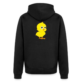 Young Little Yellow Chick Chicken Chicken Farmer - Unisex Premium Organic Zip Hoodie - black - Back - Nico (187cm)