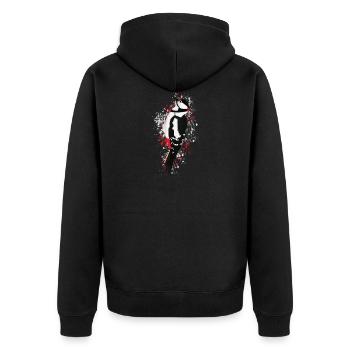 Woodpecker Bird Bird Lover Birdwatcher - Unisex Premium Organic Zip Hoodie - black - Back - Nico (187cm)