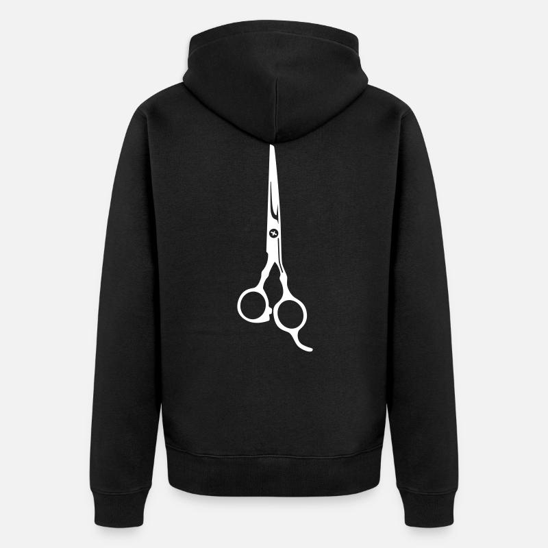 Icône Scissors Barber - Veste à capuche bio Premium Unisexe - noir