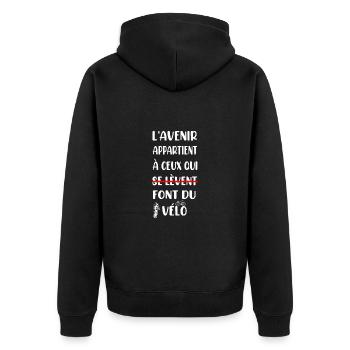 L'avenir appartient à ceux qui font du vélo - Veste à capuche bio Premium Unisexe - noir - Dos - Nico (187cm)