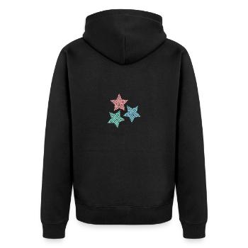 STAR. STARS. STAR. STARS. FEAST. ANNIVERSARY - Unisex Premium Organic Zip Hoodie - black - Back - Nico (187cm)