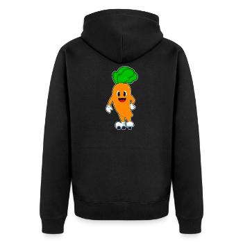 Karotte Rollschuhfahren Rollschuhe - Unisex Premium Bio Zip Hoodie - Schwarz - Hinten - Nico (187cm)