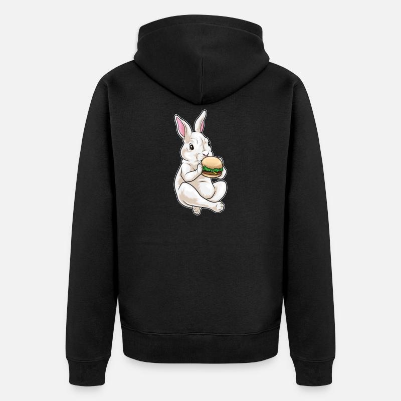 Hamburger lapin - Veste à capuche bio Premium Unisexe - noir