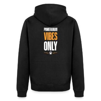 Vibrations de Poméranie uniquement - Veste à capuche bio Premium Unisexe - noir - Dos - Nico (187cm)