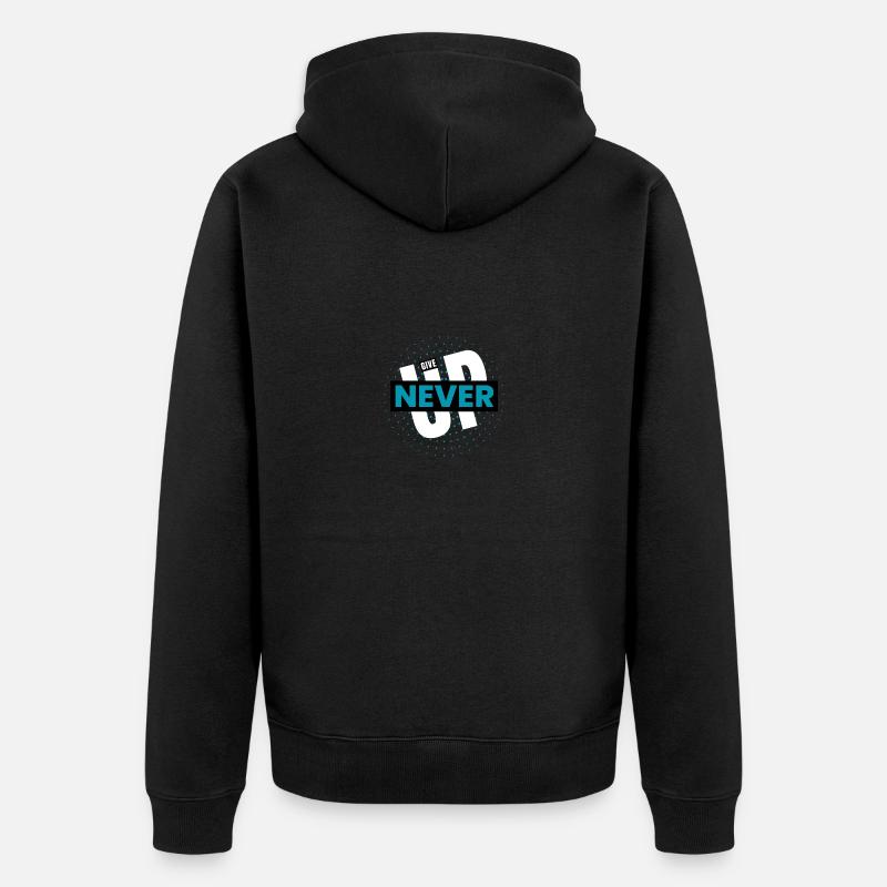 Never! - Unisex Premium Bio Zip Hoodie - Schwarz