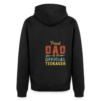 Fier papa d’un cadeau officiel pour adolescents - Veste à capuche bio Premium Unisexe - noir - Dos - Nico (187cm)
