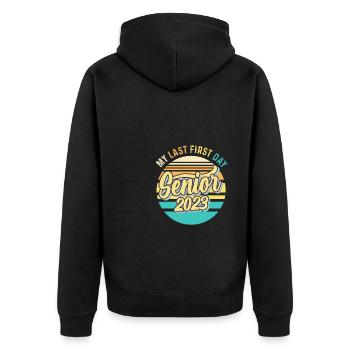 My Last First Day Senior Class of 2023 - Unisex Premium Organic Zip Hoodie - black - Back - Nico (187cm)