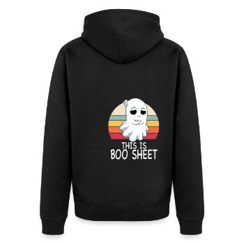 This Is Boo Sheet - Unisex Premium Organic Zip Hoodie - black - Back - Nico (187cm)