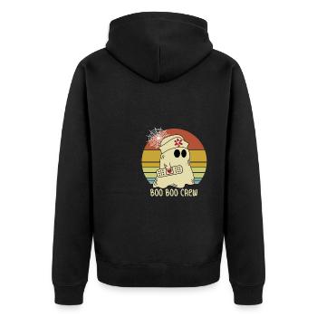 Boo Boo Crew Halloween - Unisex Premium Organic Zip Hoodie - black - Back - Nico (187cm)