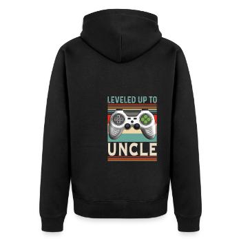 C’est drôle que je vais niveler l’oncle jusqu’à l’oncle - Veste à capuche bio Premium Unisexe - noir - Dos - Nico (187cm)