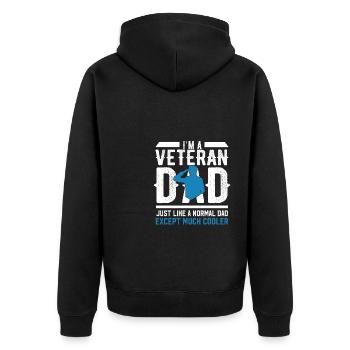 Fête des pères Grand-père Grand-père Vétéran Papa Papa Cadeau - Veste à capuche bio Premium Unisexe - noir - Dos - Nico (187cm)