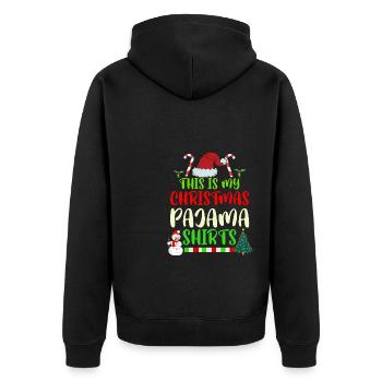 This is My Christmas Pajama Funny Christmas Shirt - Unisex Premium Bio Zip Hoodie - Schwarz - Hinten - Nico (187cm)