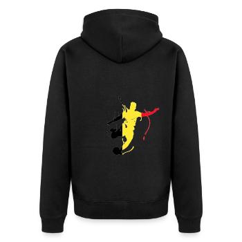 Belgique - Veste à capuche bio Premium Unisexe - noir - Dos - Nico (187cm)