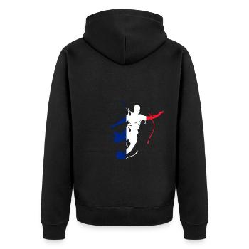 France - Veste à capuche bio Premium Unisexe - noir - Dos - Nico (187cm)