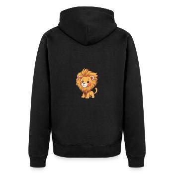 Totally cute lion - Unisex Premium Organic Zip Hoodie - black - Back - Nico (187cm)