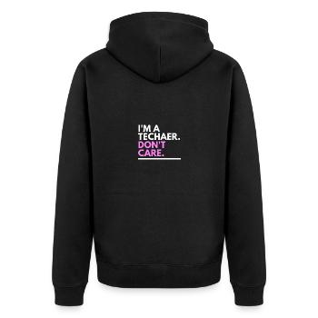 Teacher's Life - Unisex Premium Bio Zip Hoodie - Schwarz - Hinten - Nico (187cm)