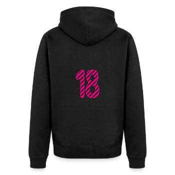 18. 18 ANS. 18e ANNIVERSAIRE. ANNIVERSAIRE 18 ANS. - Veste à capuche bio Premium Unisexe - noir - Dos - Nico (187cm)