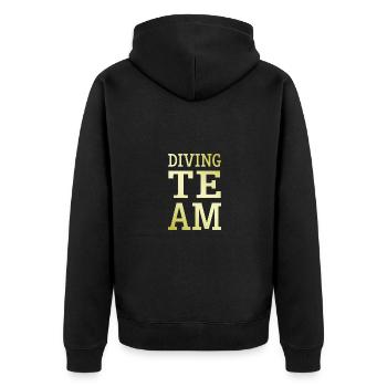 Diving Team - Unisex Premium Organic Zip Hoodie - black - Back - Nico (187cm)