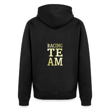 Racing Team - Unisex Premium Bio Zip Hoodie - Schwarz - Hinten - Nico (187cm)