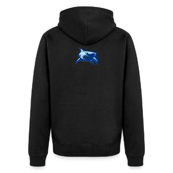 Requin / Requin motif bleu - Veste à capuche bio Premium Unisexe - noir - Dos - Nico (187cm)