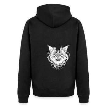 Chat de tatouage tribal - Veste à capuche bio Premium Unisexe - noir - Dos - Nico (187cm)