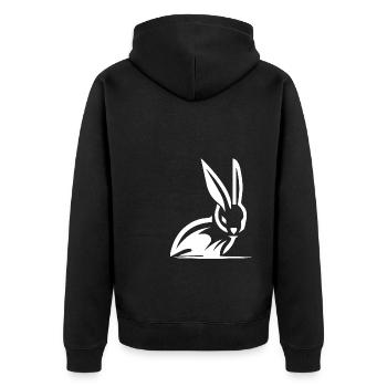Doux lapin de Pâques Lapin Portrat - Veste à capuche bio Premium Unisexe - noir - Dos - Nico (187cm)