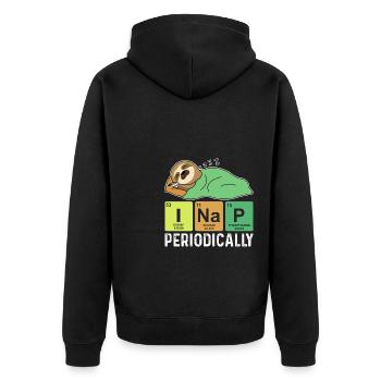 I Nap Periodically Faultier Chemiker Chemie Nerd - Unisex Premium Bio Zip Hoodie - Schwarz - Hinten - Nico (187cm)