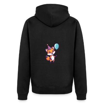 Fuchs Geburtstag Comic - Unisex Premium Bio Zip Hoodie - Schwarz - Hinten - Nico (187cm)