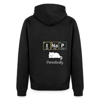 I Nap Periodically - Funny Science Cat Katze - Unisex Premium Organic Zip Hoodie - black - Back - Nico (187cm)