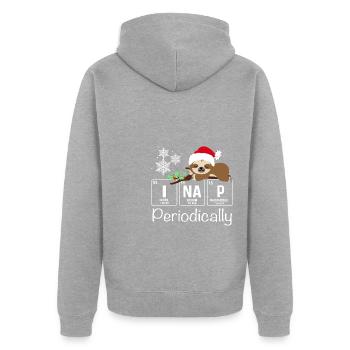 I Nap periodically funny science sloths lovers - Unisex Premium Bio Zip Hoodie - Grau meliert - Hinten - Nico (187cm)
